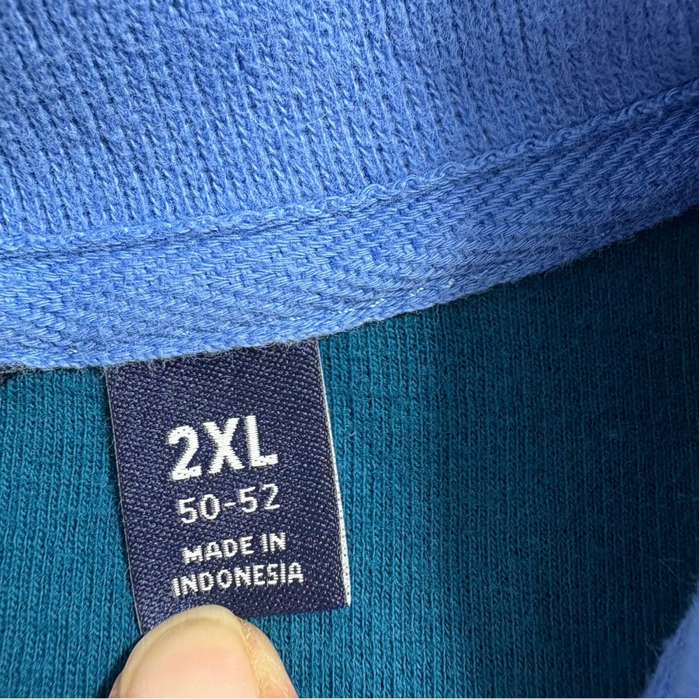 Lands' End Men's Blue Quarter Zip Pullover Sweater SzXXL Preppy Casual Staple - Picture 11 of 12